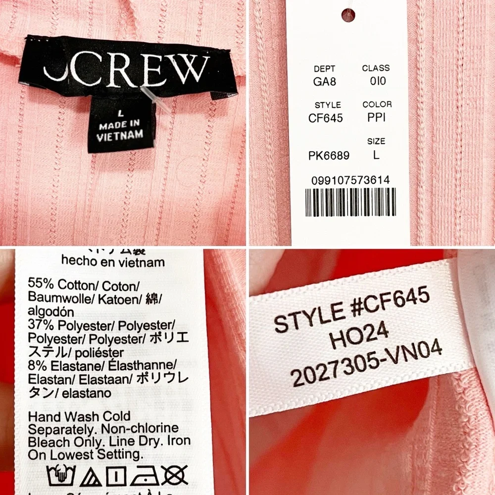 BOGO! NWT J. Crew Pointelle Knit Turtleneck Pink Size Large